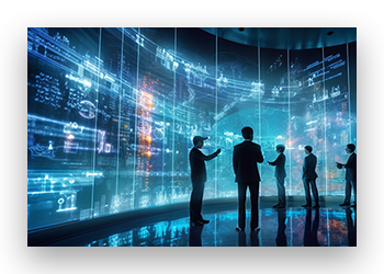 千庫網(wǎng)_商務(wù)人士進(jìn)行數(shù)據(jù)流數(shù)據(jù)圖表報(bào)表分析的智能科技應(yīng)用未來全息投影概念_攝影圖編號3968281